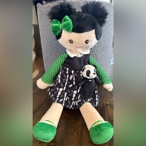 Scentsy Doll with Green Sleeves and Panda Accessory